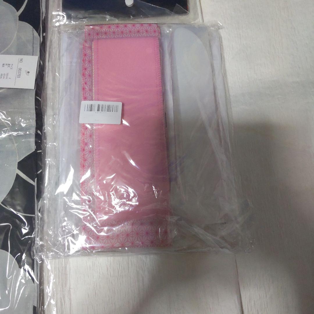 未使用 浴衣セット 花柄 黒帯