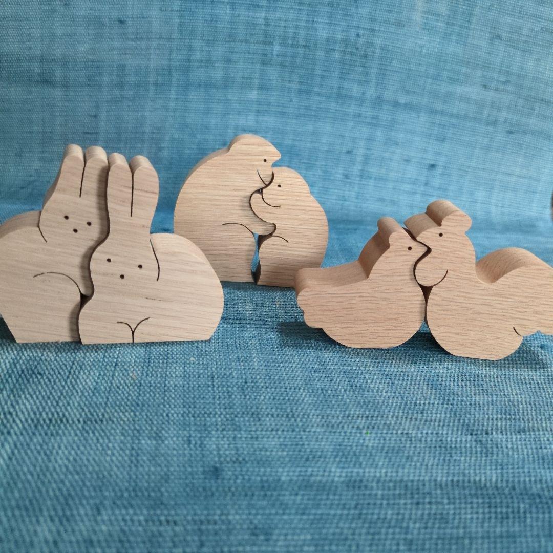 小黒三郎さんの組み木十二支とねこ