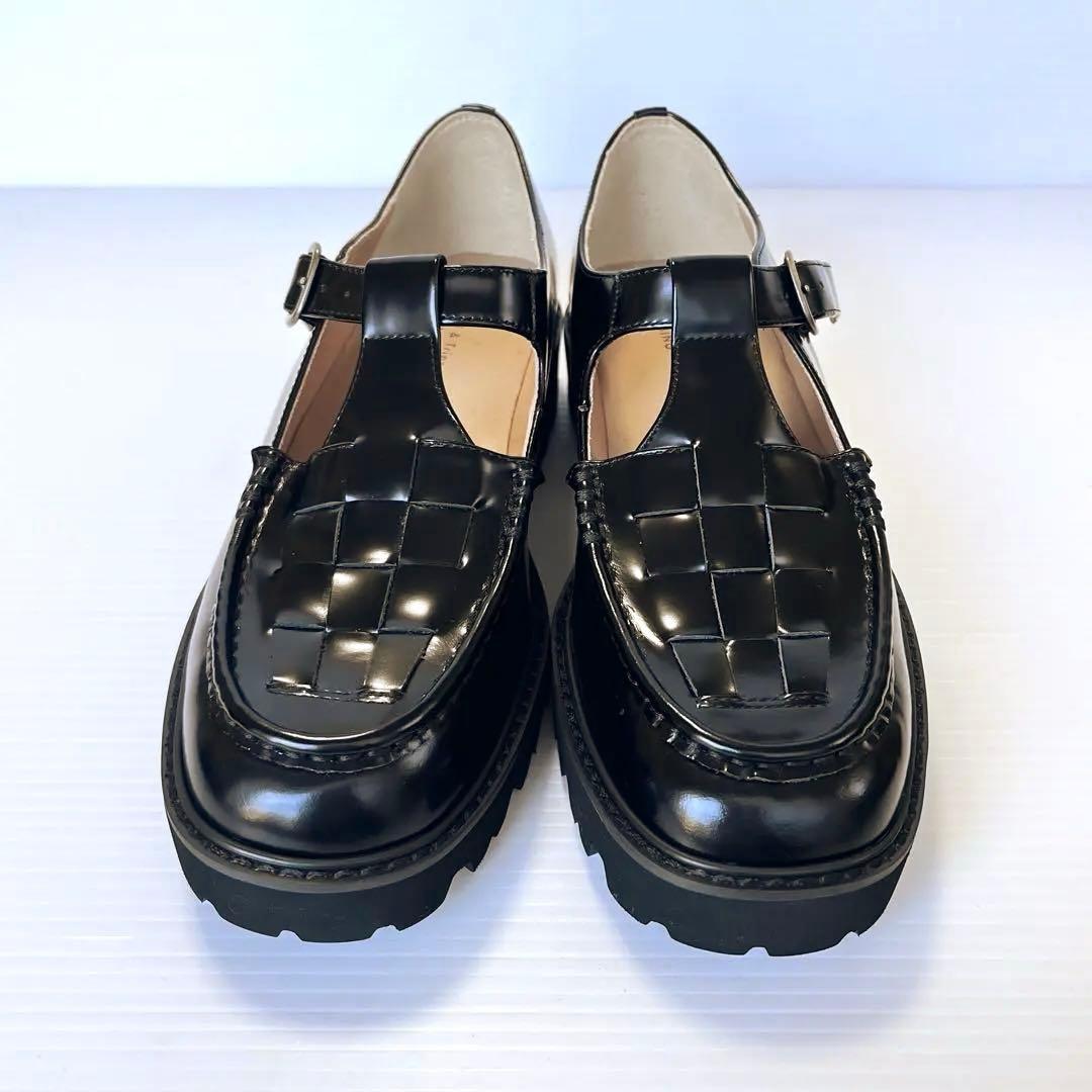 未使用✨ 【 北欧、暮らしの道具店 】 Tストラップシューズ 本革 黒 23.5