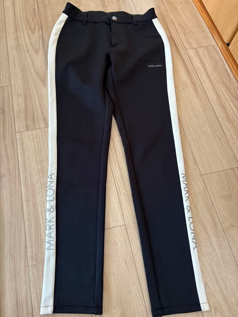 MARK & LONA ブラックパンツ サイドストライプ