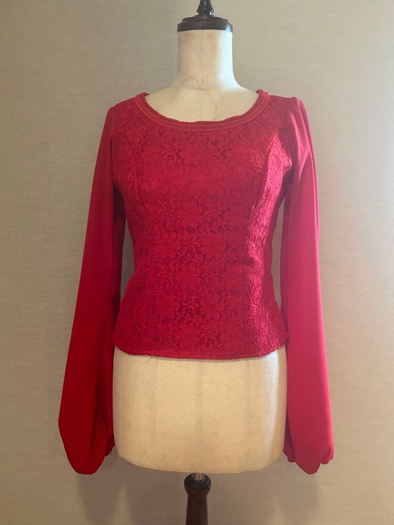 フラメンコ衣装　赤いレースフラメンコトップス新品未使用