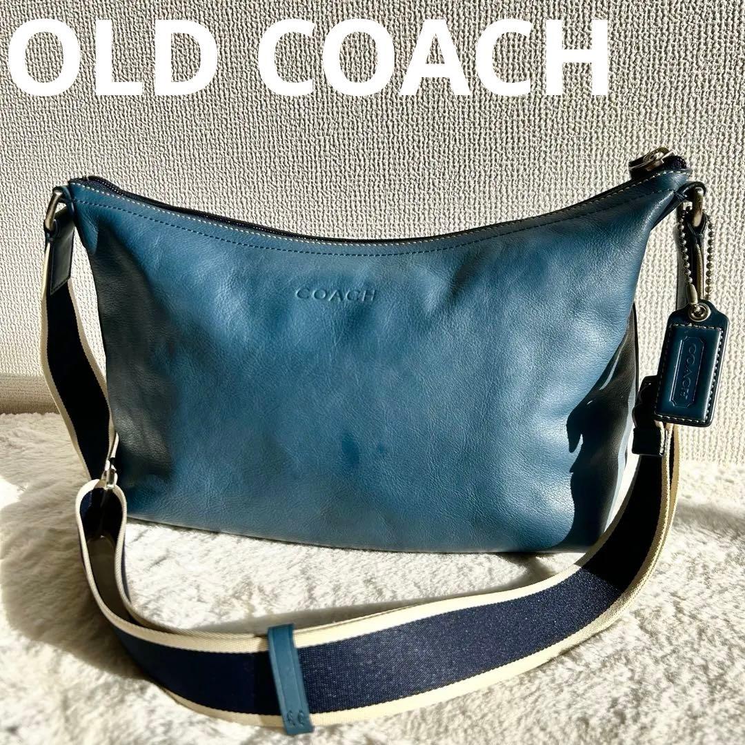 希少✨　OLD COACH チャーム付き　ヘリテージ レザー ショルダーバッグ