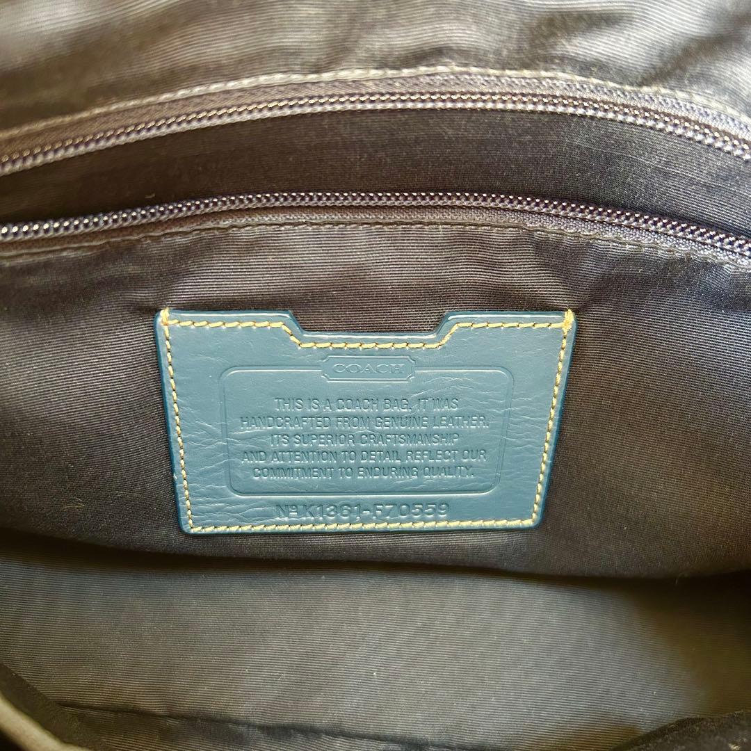 希少✨　OLD COACH チャーム付き　ヘリテージ レザー ショルダーバッグ