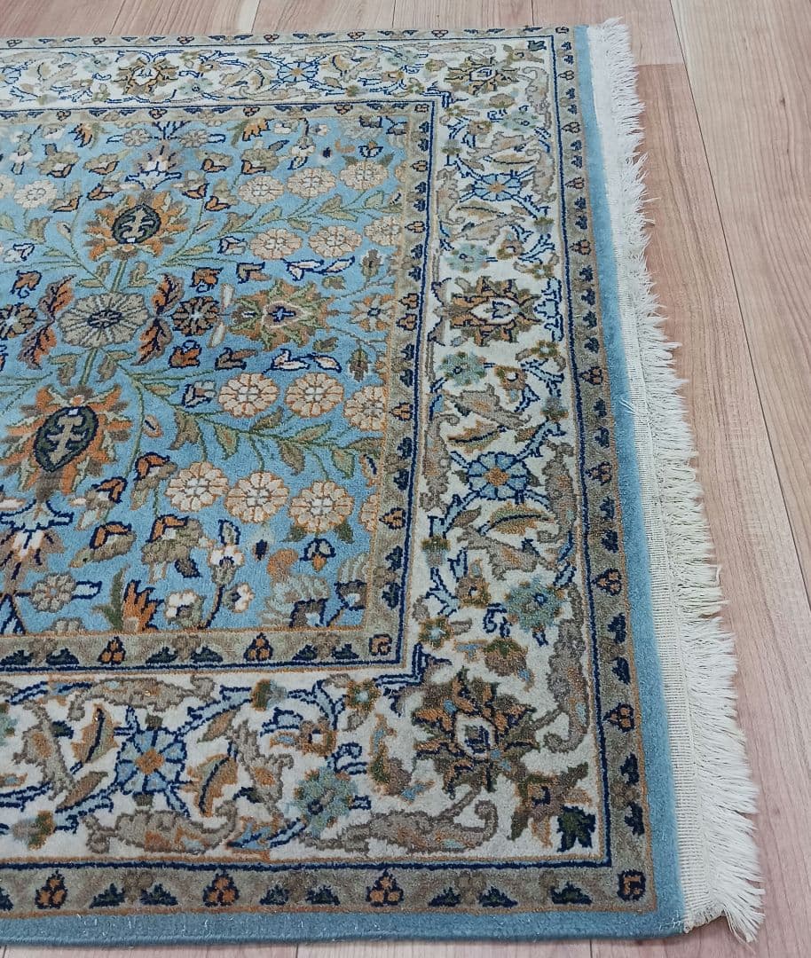 Y3135 高級トルコ絨毯 ウール 手織り 160×93㎝ 小花柄