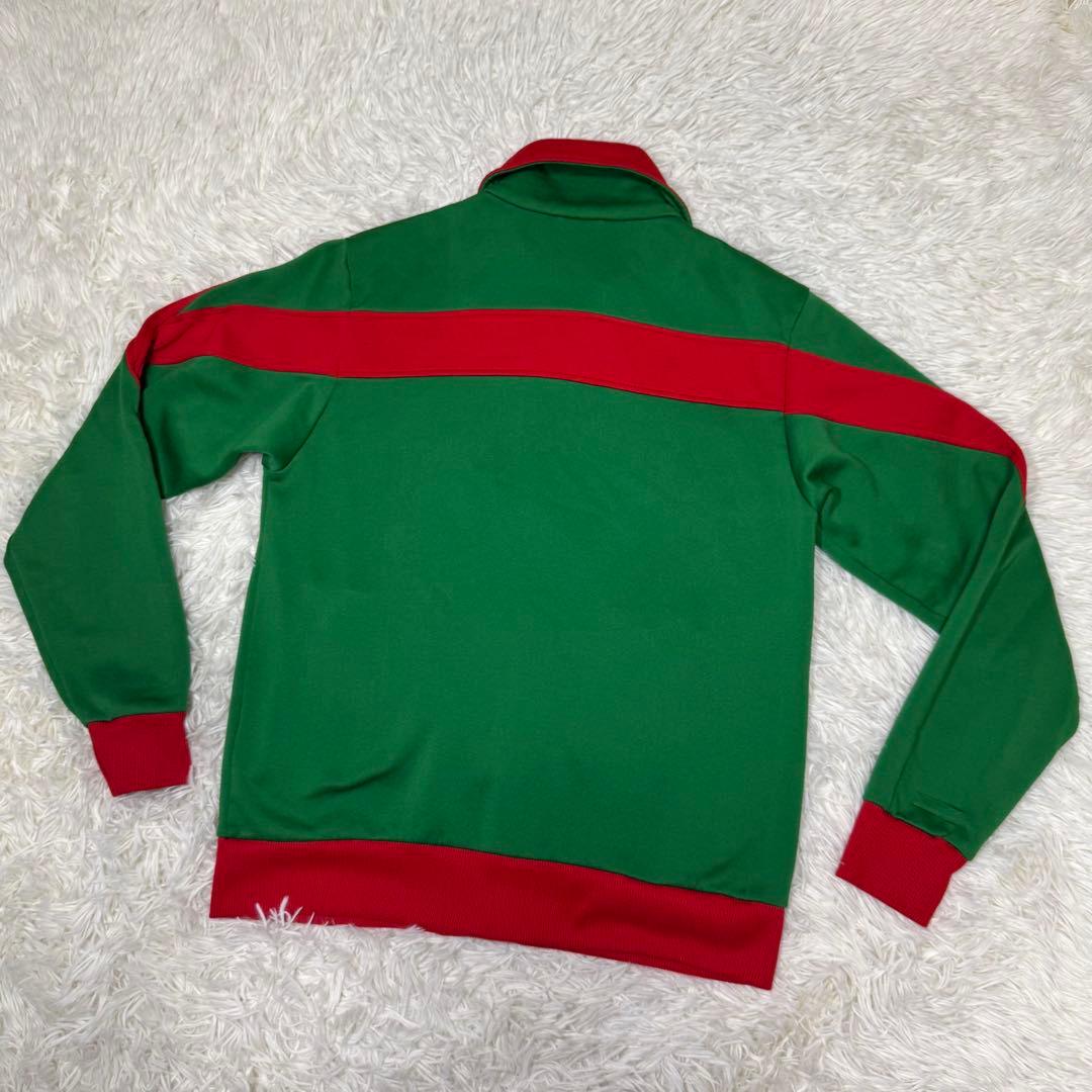 ☆【希少・美品】PUMA トラックジャケット グリーン×レッド L 刺繍ロゴ☆