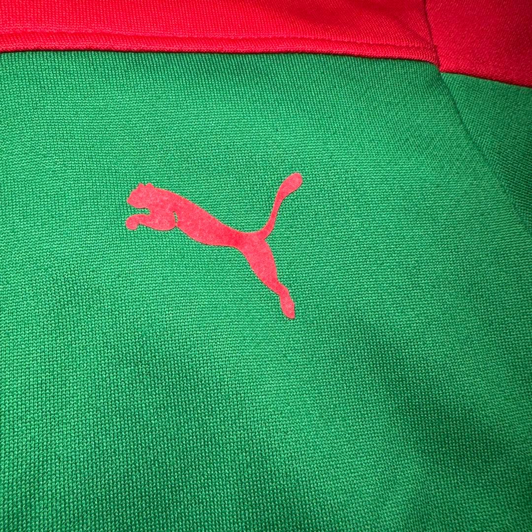 ☆【希少・美品】PUMA トラックジャケット グリーン×レッド L 刺繍ロゴ☆