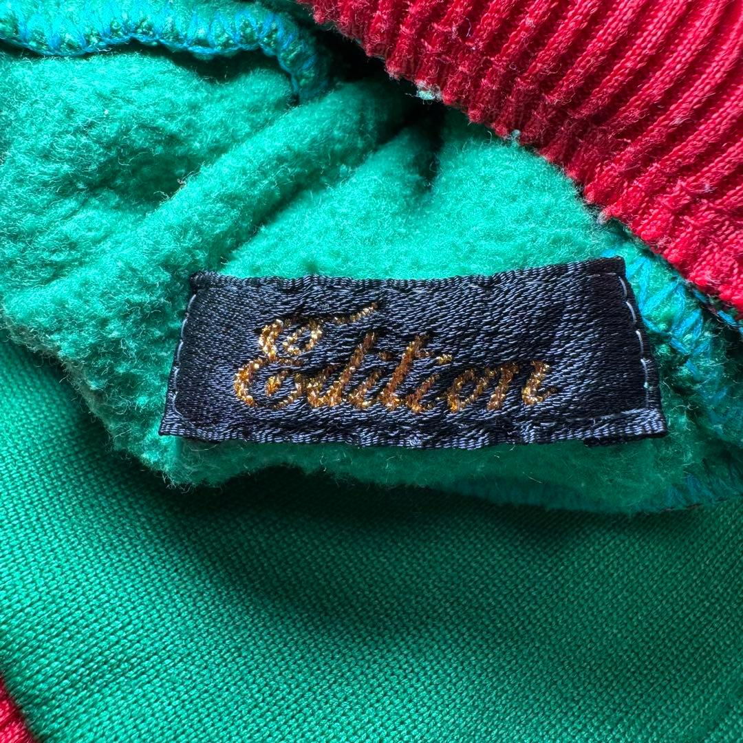 ☆【希少・美品】PUMA トラックジャケット グリーン×レッド L 刺繍ロゴ☆