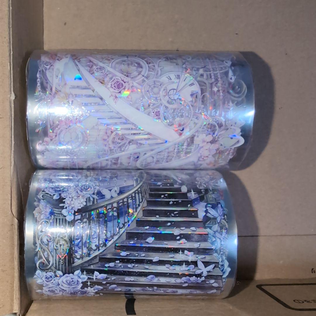 海外マステ　階段柄　薔薇　巻き売り　装飾マステ　海外マスキングテープ　マステ