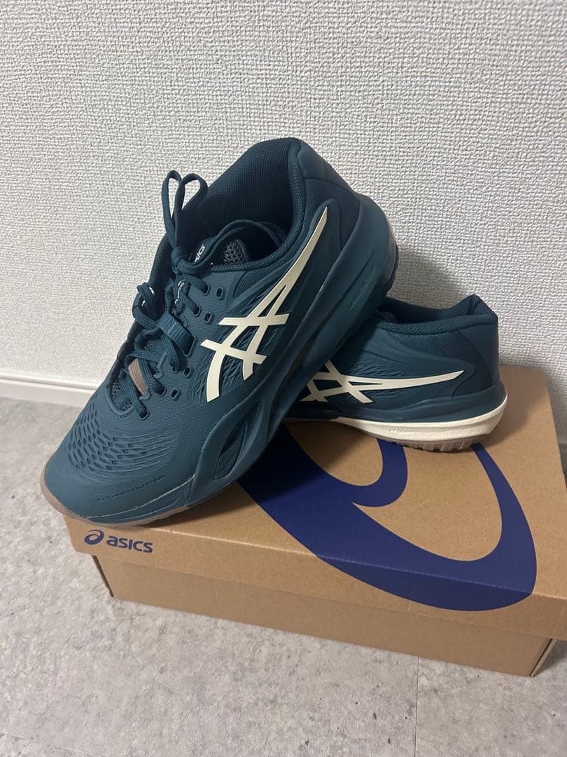 asics テニスシューズ ダークグリーン