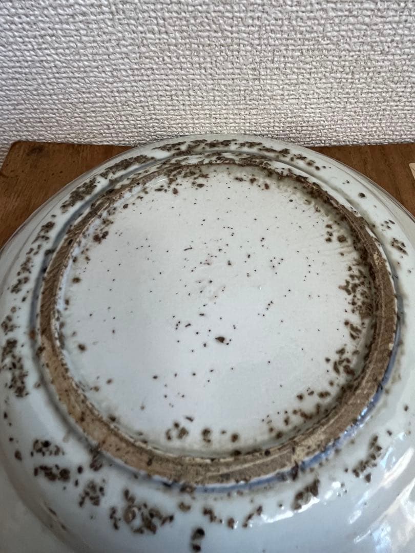 中国古美術明時代染付陶磁皿 古染付 茶道具 骨董 古美術サイズ約21cm.