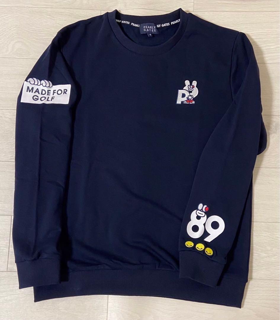 新品 正規品 パーリーゲイツ どうしちゃった スウェット日本製 紺 サイズ5 L