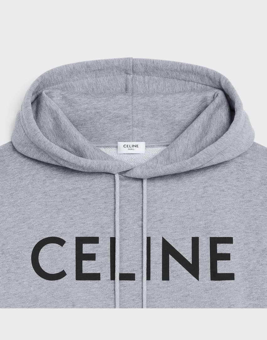 r*z様 CELINE グレー　コットンフリースフーディ　パーカー　セリーヌ