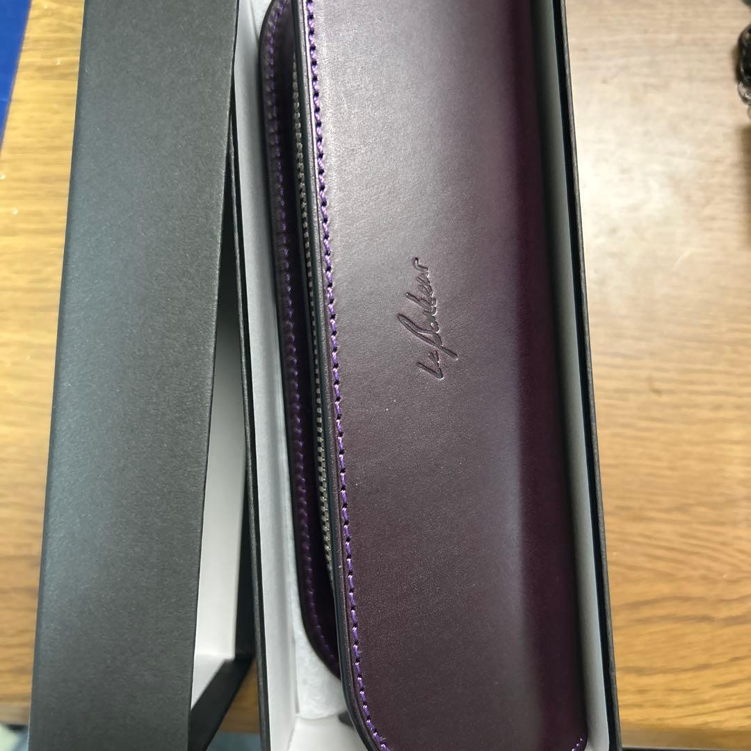(新品)ル・ボナー デブペンケースパープル 検索用→ 野原工芸 工房楔
