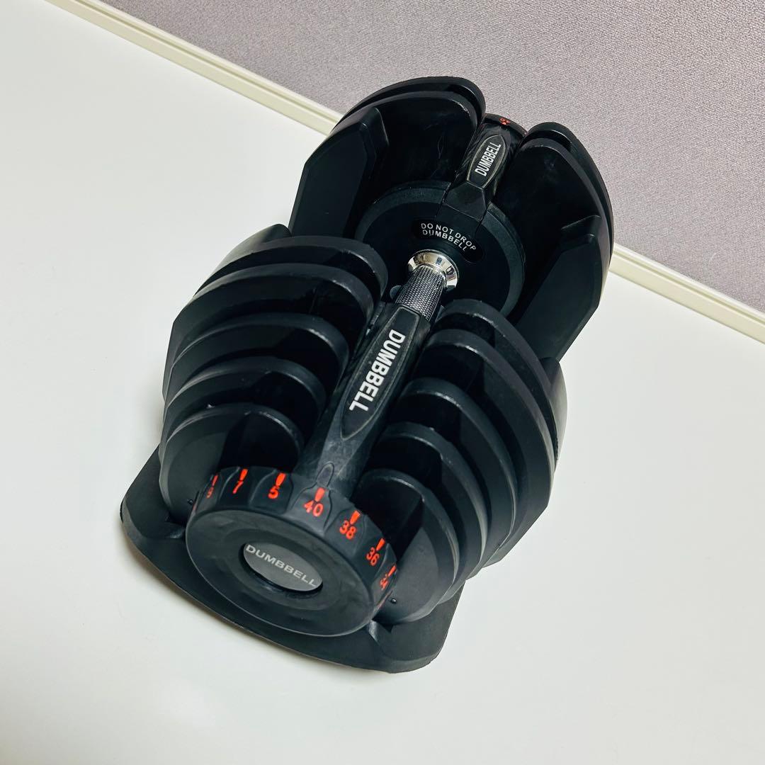②可変式ダンベル 最大約40kg 片側1個 【説明文必読、お願い致します】