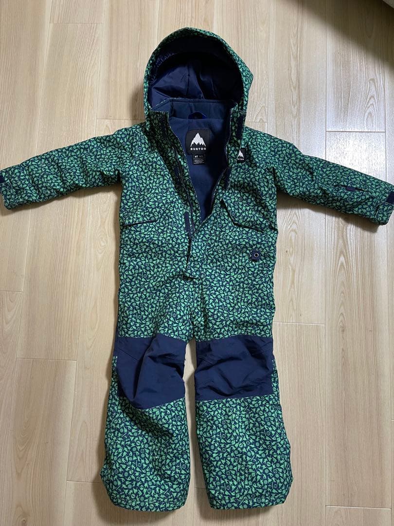 Burton 子供用スノーボードウェア 緑色葉柄