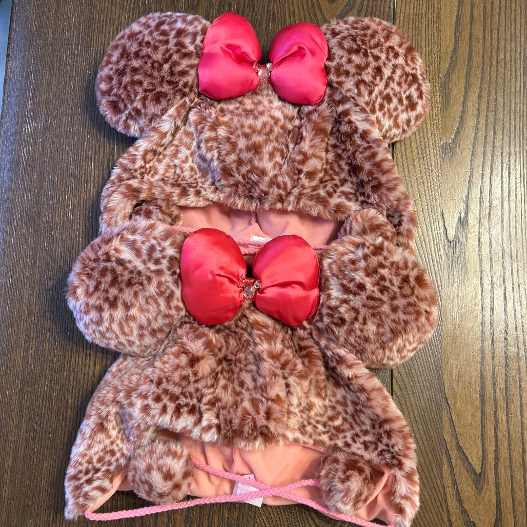 ヒョウ柄ファンキャップ2点セット ミニー ディズニー　レオパード