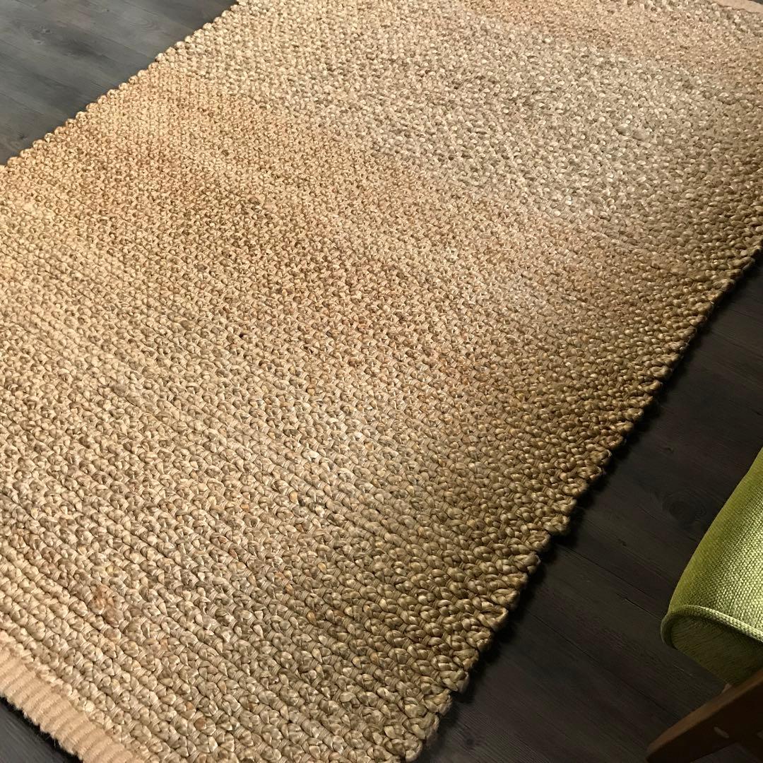 143x204cm ラグ ラグマット 麻 ジュート 夏用 天然素材 アジアン
