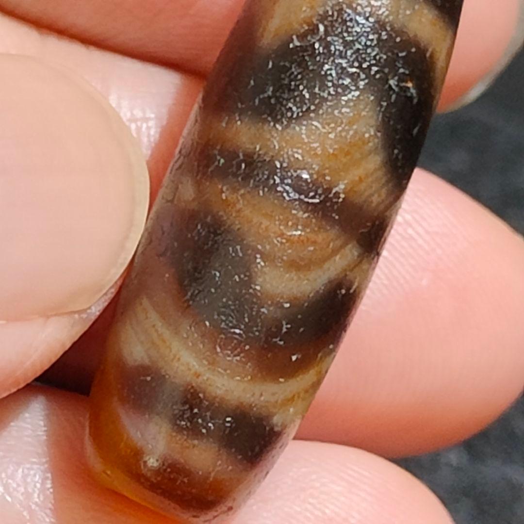 A24 老礦天珠　四線虎牙　天珠　天然石　鉱物　風水　開運　御守 ブレスレット