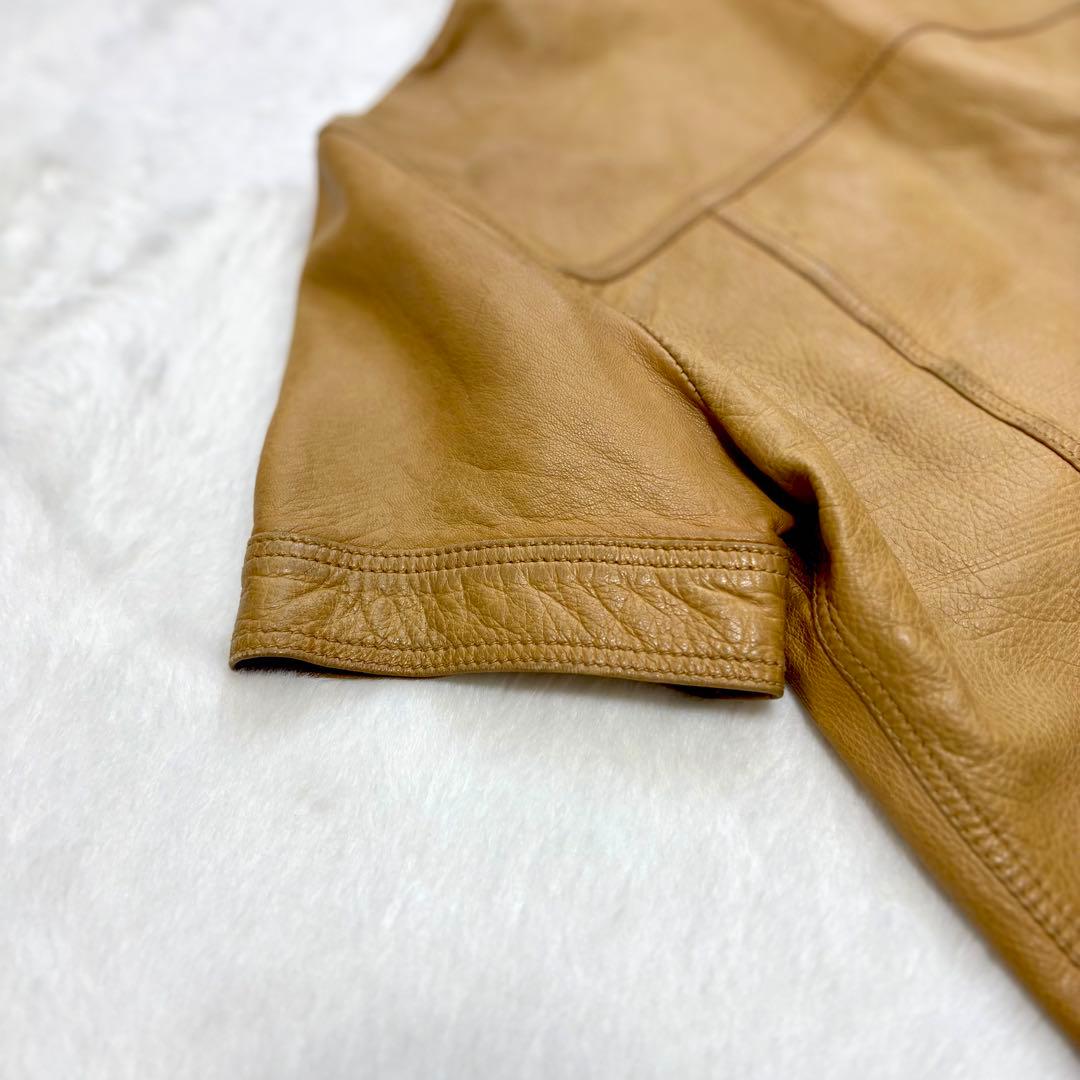 PRADA プラダ ヴィンテージ アーカイブ レザーシャツ キャメル カーフ