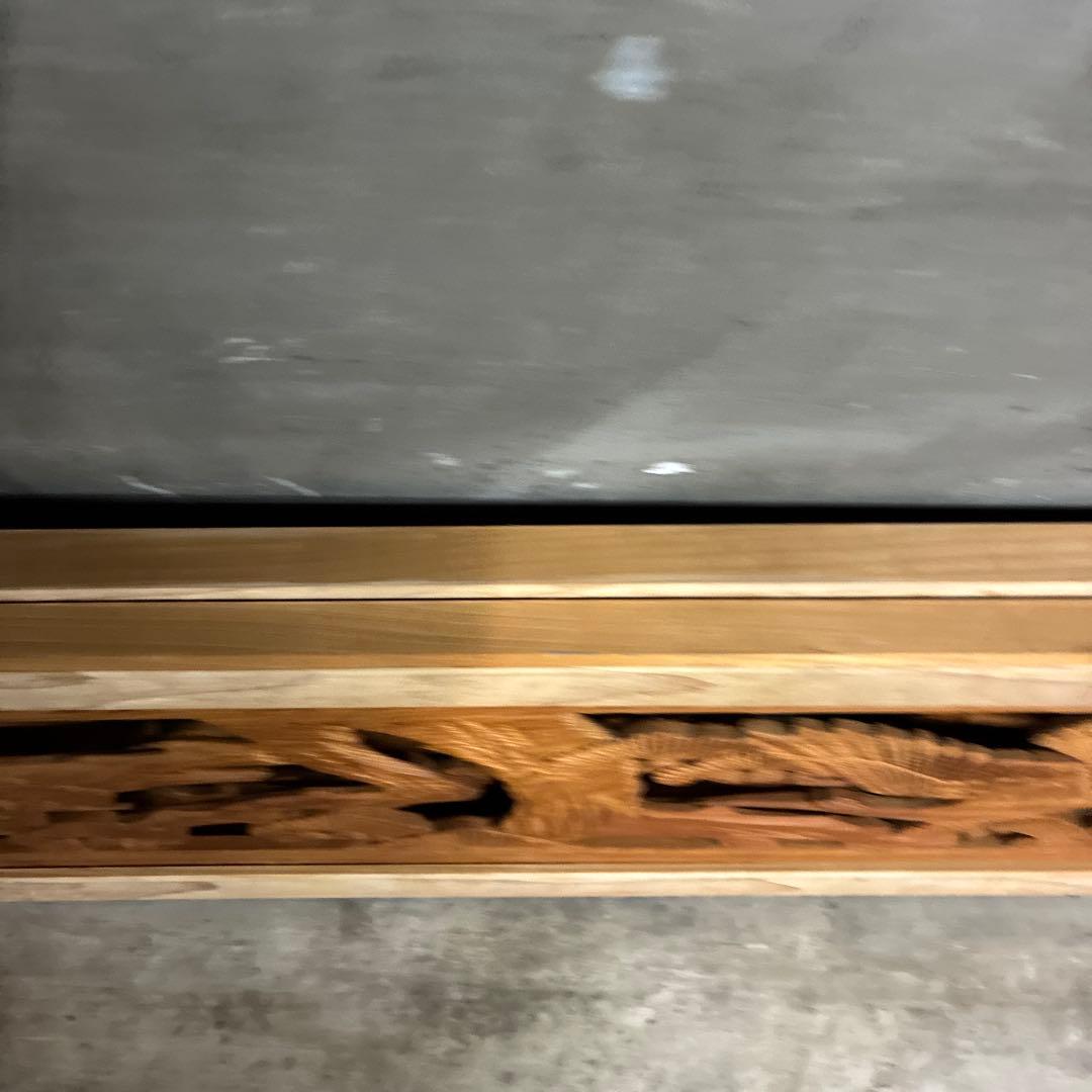 昭和レトロ 木製 2枚セット 欄間 鶴 松 木製彫刻 両面