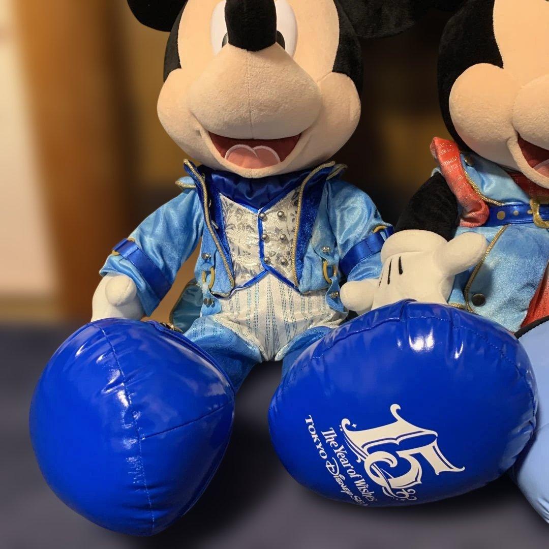 ディズニーシー15周年　ミッキーミニー特大ぬいぐるみ　クリスタルウィッシュ
