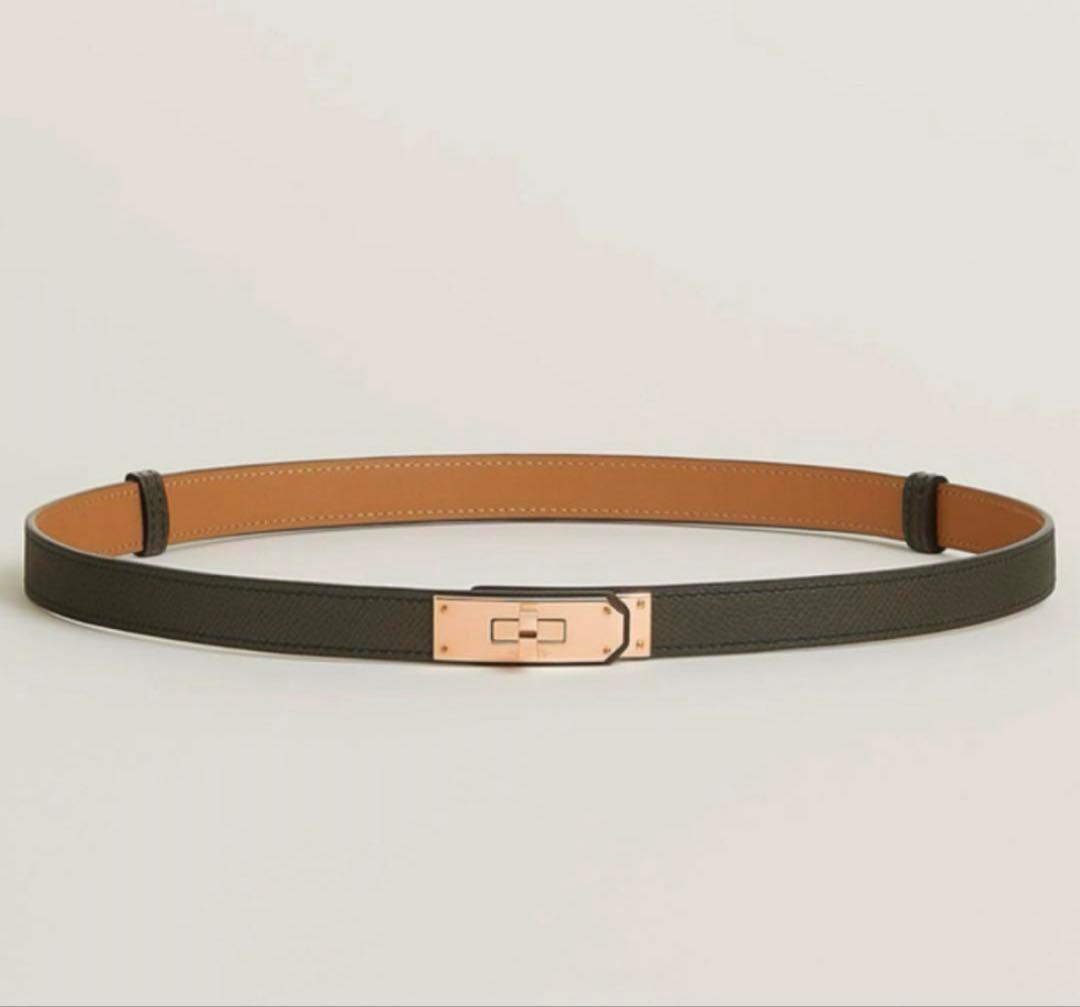 エルメス HERMES ケリーベルト 黒 ノワール ピンクゴールド