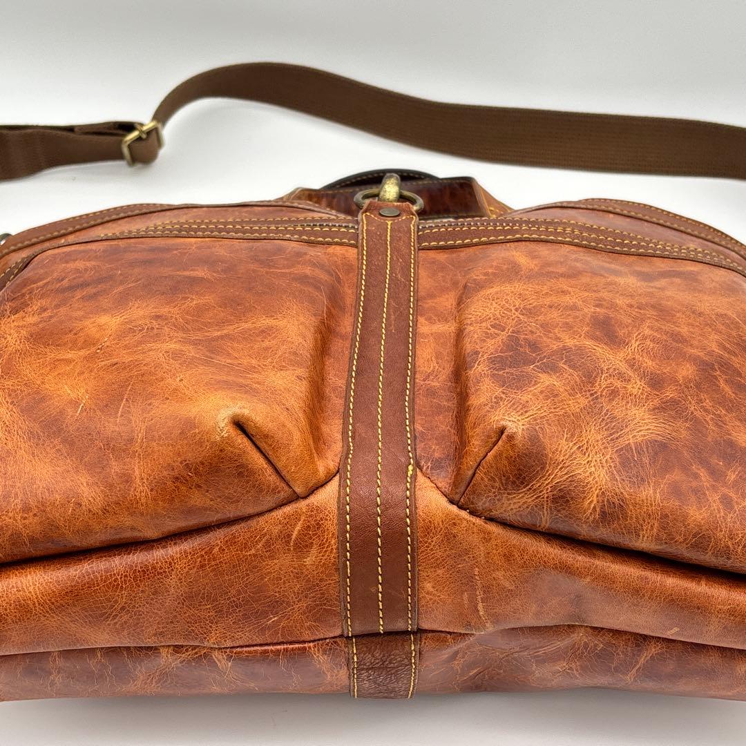 【希少】輪怐 LIN-KU ビジネスバッグ 2way ブリーフケース キャメル