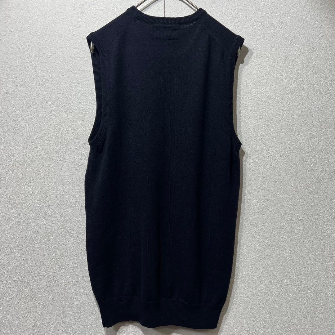 希少 美品 ジルサンダー 上質 ウール デザイン クルーネック ニット ベスト