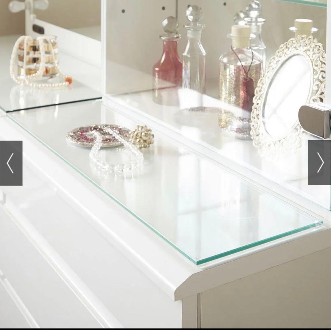 【新品未使用】LEDライト付女優ドレッサー60cmホワイト