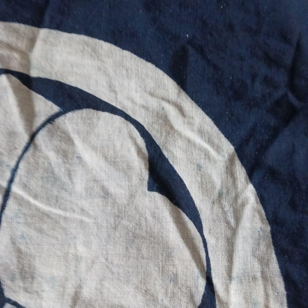 古布　油単　綿　濃紺　藍染　紋四つ　筒描き　一枚