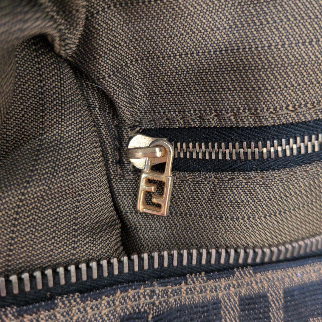 状態難 FENDI フェンディ ズッカ 柄バニティバッグ ブラウン 茶