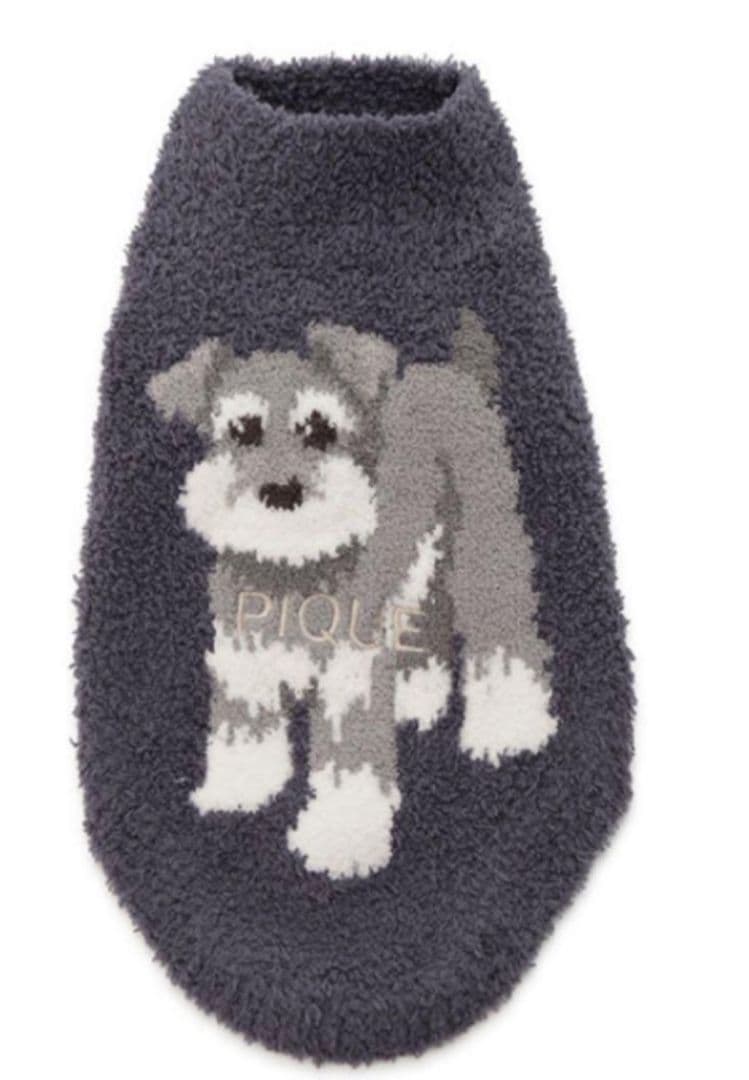 ジェラートピケ パウダーハイネックシュナウザー柄ジャガードプルオーバー　Sサイズ