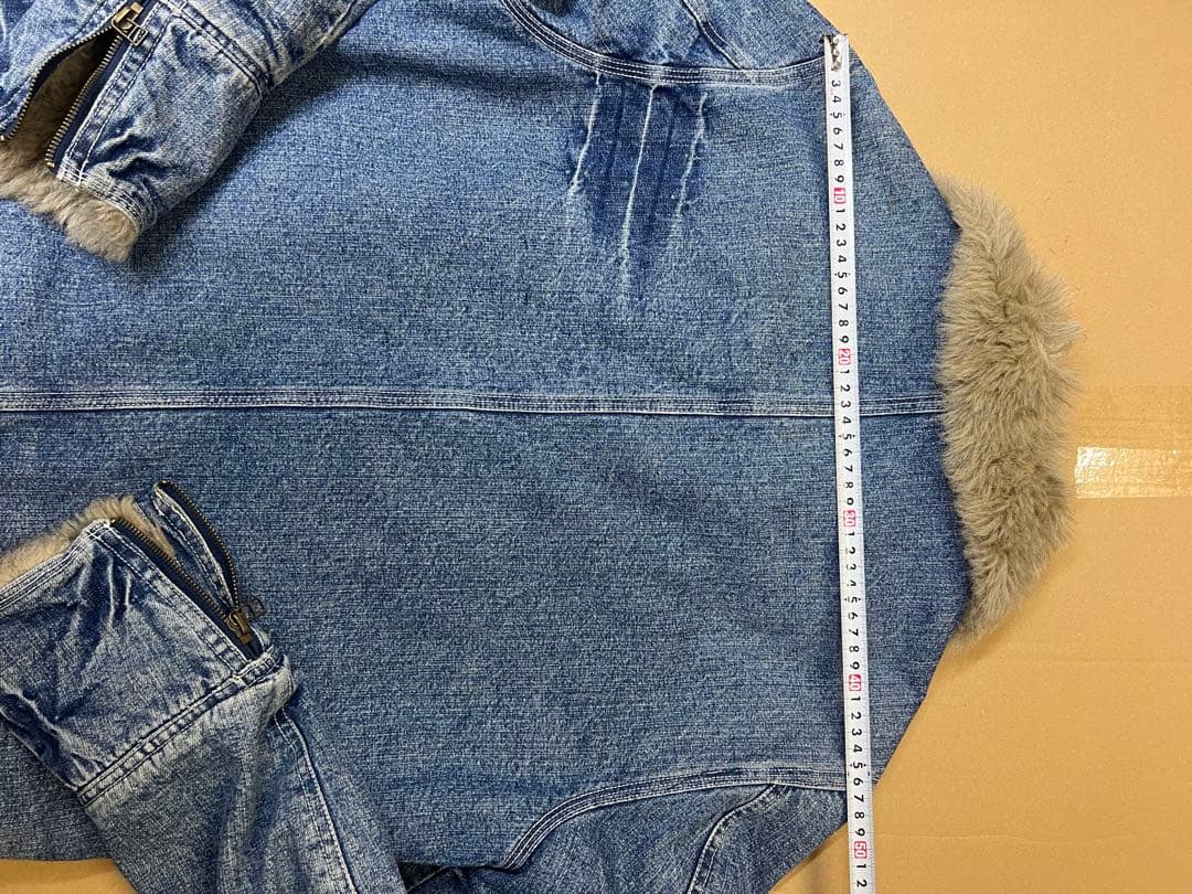 AVIREXアビレックス　Gジャンデニムジャケット　襟袖ボア付き　ヒジテツ様