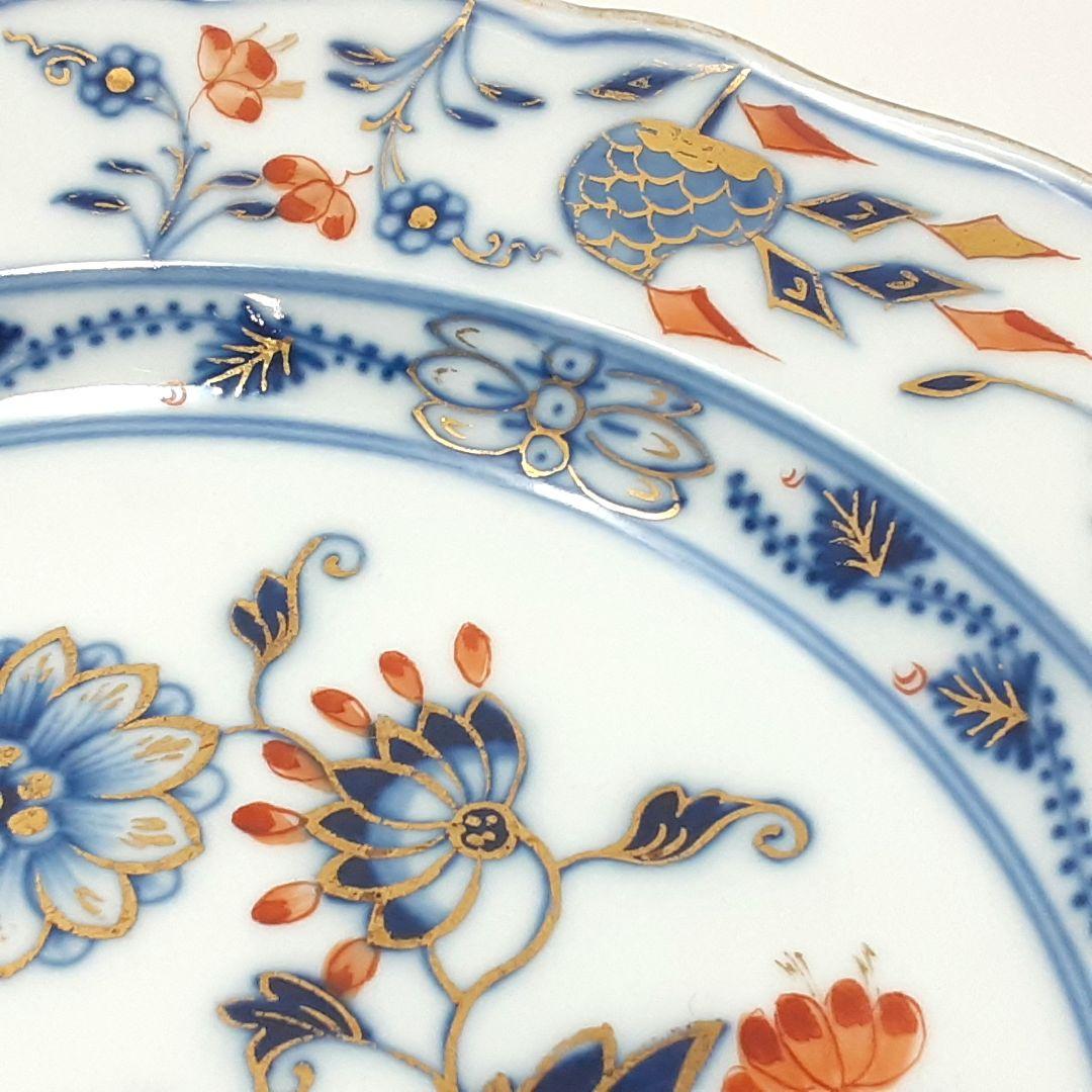 S144-1 オールドマイセン ボタン双剣 朱金オニオン プレート　ma