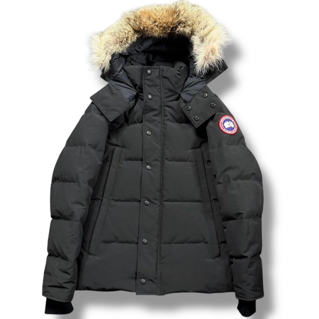 美品 カナダグース ダウン アウター ウィンダムパーカ 3808MA ロゴ 黒