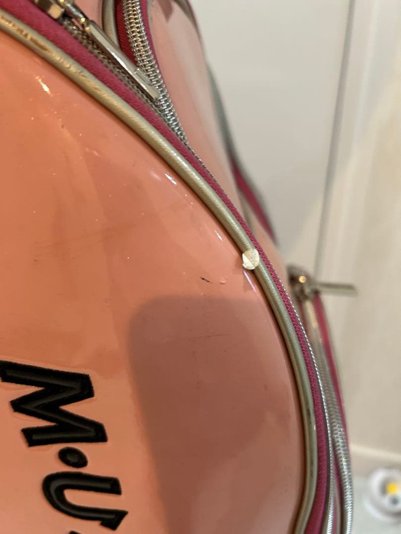 ゴルフバッグ　キャスター付　郵便バッグ付&ヘッドカバー付　pink MU