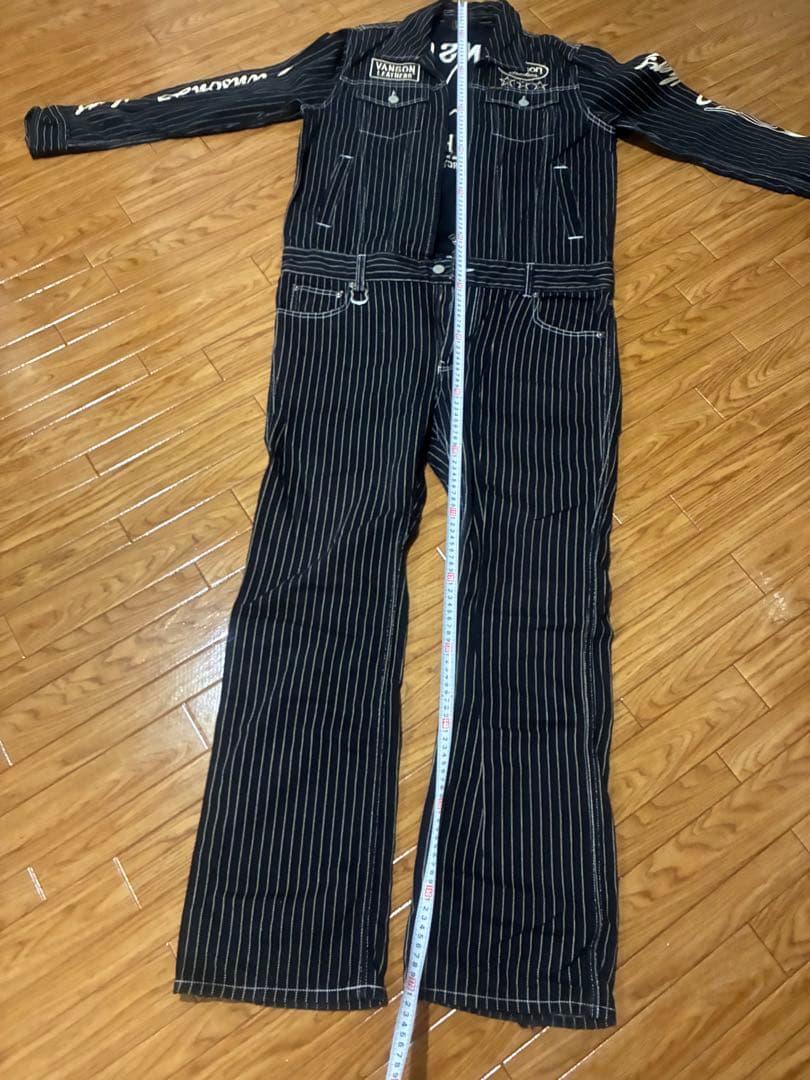 VANSON ストライプオーバーオール