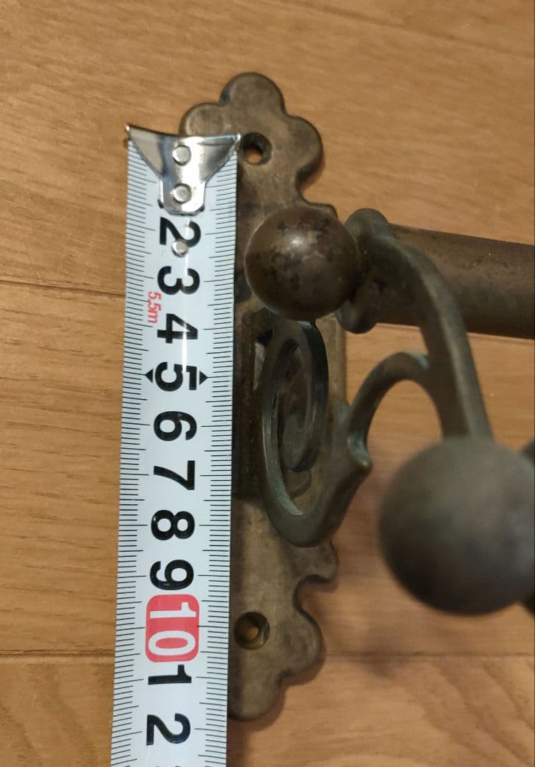 アンティーク 真鍮製 ダブルタオルバー 2連タオル掛 クラシック イタリア製 ②