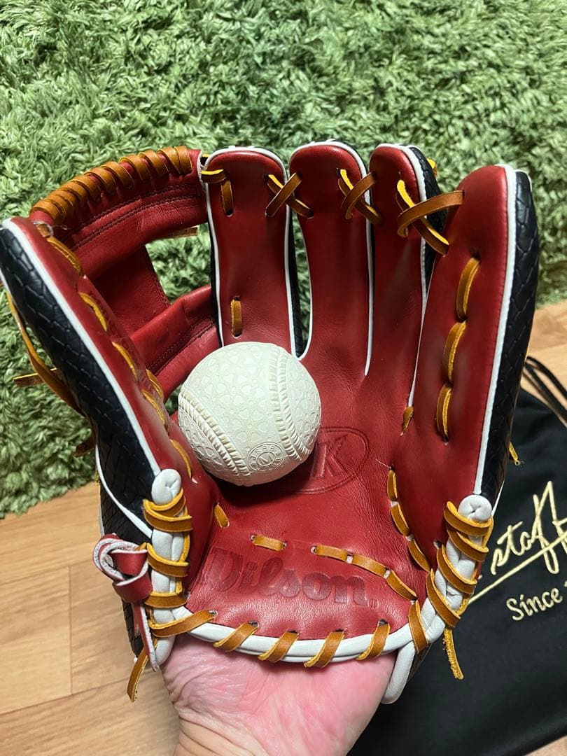 美品限定品Wilson A2K 1786 硬式内野手用グラブ ブラック×ブリック