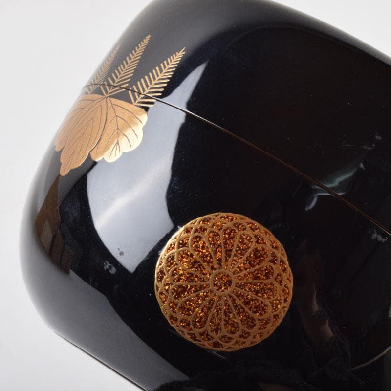 茶道具　北村葵春作　菊桐蒔絵　内銀溜　平棗　共箱　V　8726