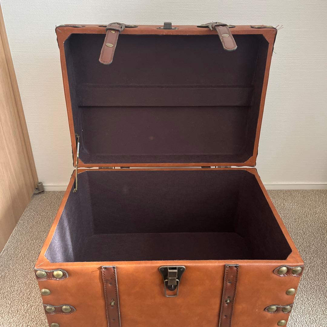 値下げ！アンティーク調スツール　宝箱型収納ボックス