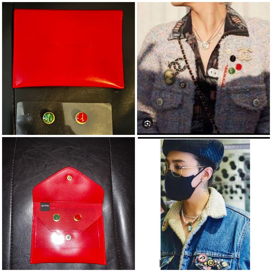 正規品⭐︎peaceminusoneピンバッジ赤緑➕レザーケース赤G-DRAGON