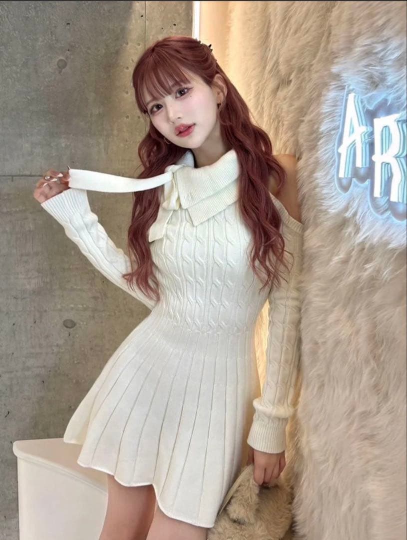 Darich アメスリフレアニットミニワンピース