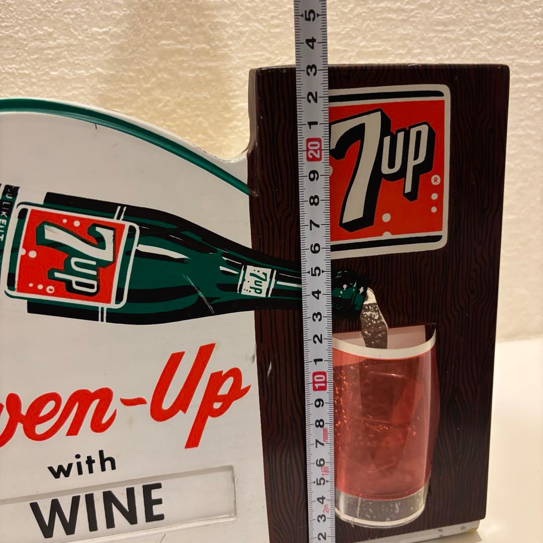 【7UPセブンアップWINE】動くライトヴィンテージ看板※ジャンク品