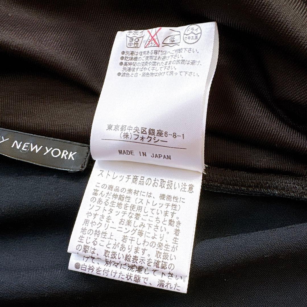 美品✨ フォクシーニューヨーク 付け襟 パフスリーブ ワンピース 濃紺 38