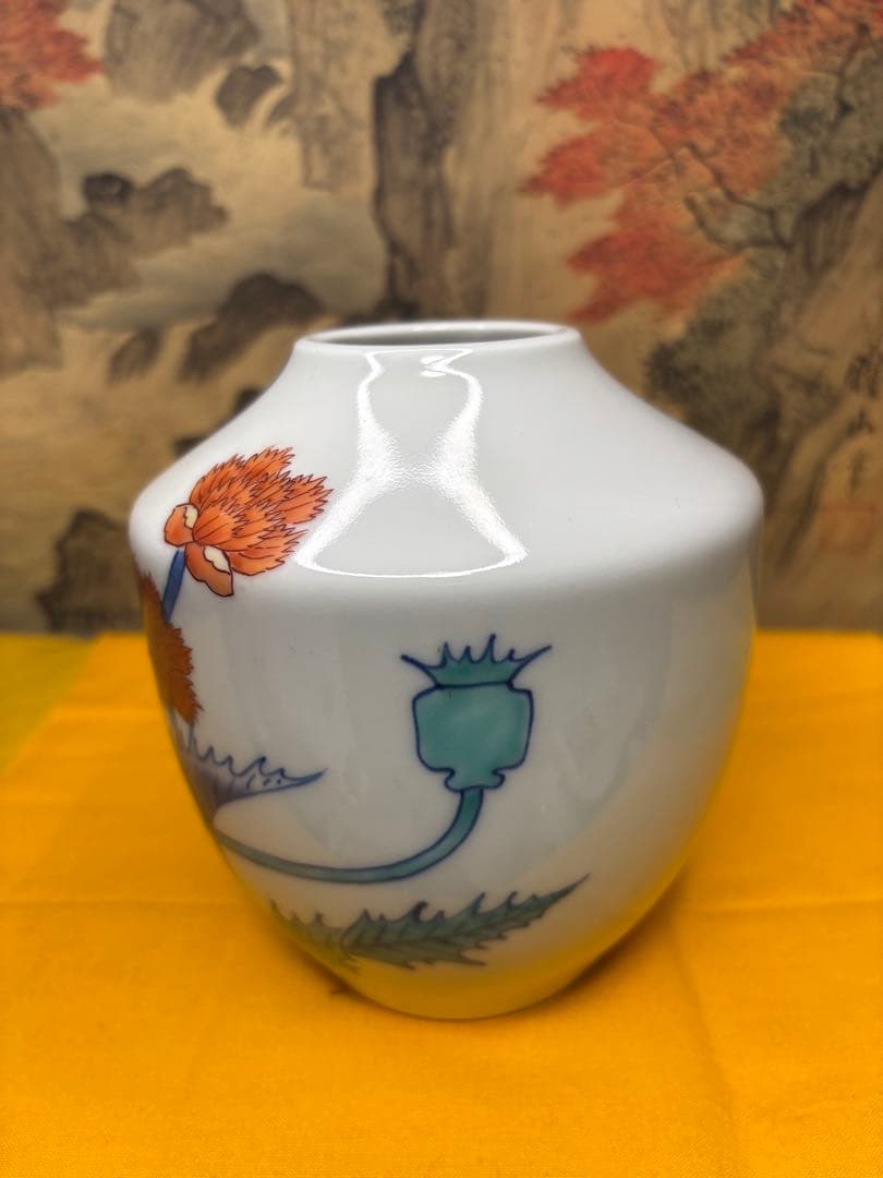 今泉今佑衛門 花瓶　錦芥子花瓶 箱付A1