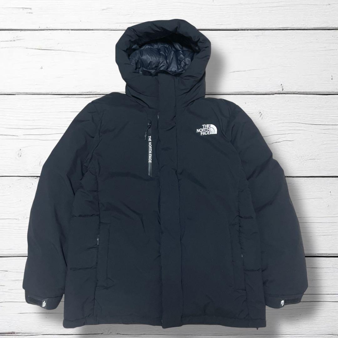 美品 ノースフェイス フード付きダウンジャケット ブラック L