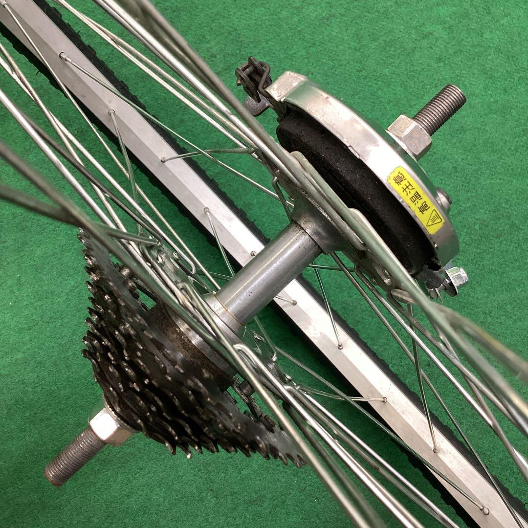 後ホイール　700x42c　外装６段　リア　ON　タイヤ付　ローラーブレーキ付