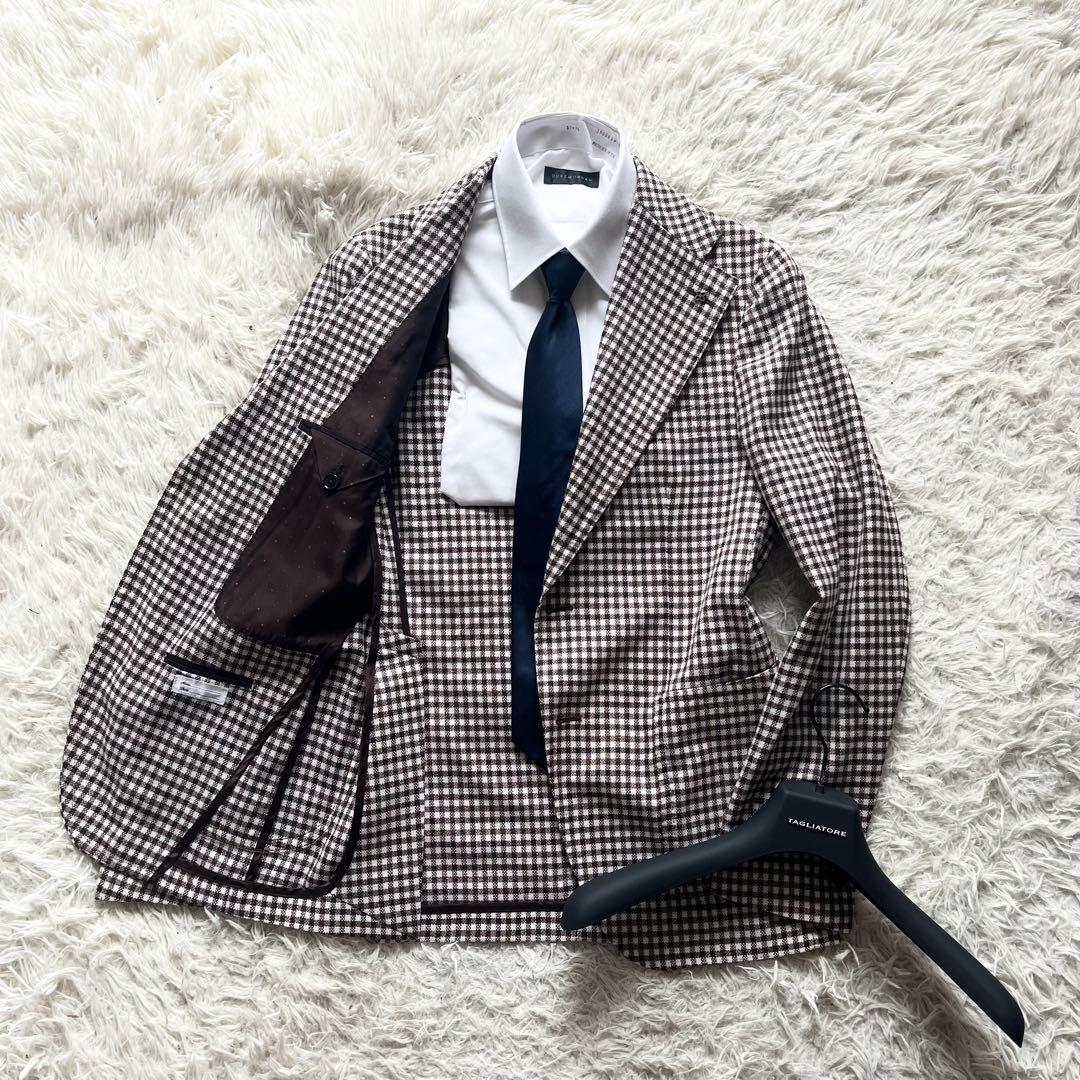 <極美品>TAGLIATORE ピーノレラリオ ウールシルク ジャケット 48