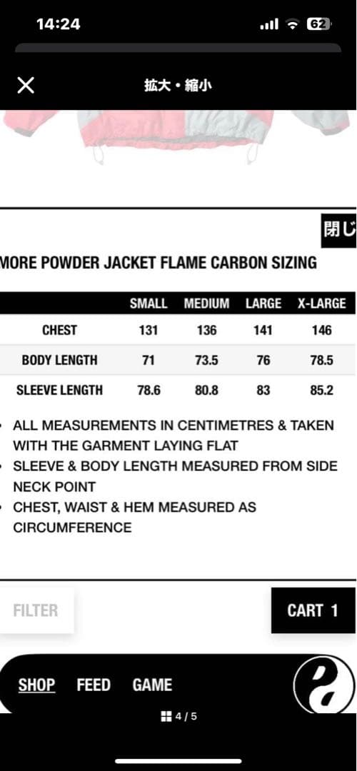 ジャケット・アウター PALACE More Powder Jacket FLAME CARBON